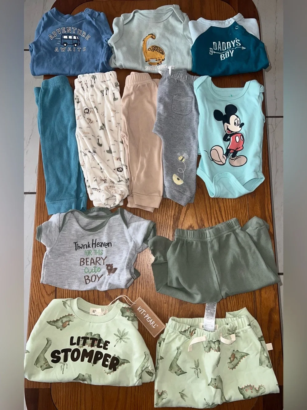 12pc Baby Boy Clothes Bundle 6-9M | Disney, Kit + Pearl, Chickpea